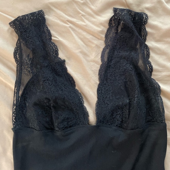 Intimately Free People Black Lace V-Neck Top - Picture 2 of 4